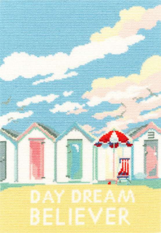 Vintage Beach Huts-XBET2-Kreuzstichbild-Bothy Threads